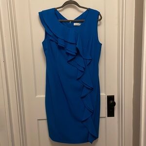 Calvin Klein ruffle dress.